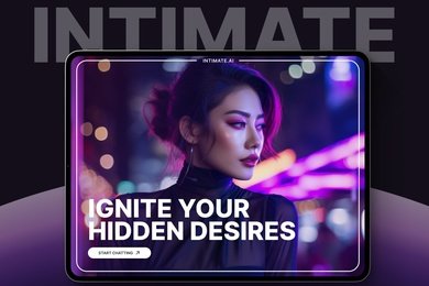Разработка фирменного стиля и сайта для чата на базе искусственного интеллекта INTIMATE.AI.